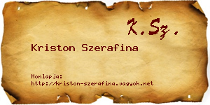 Kriston Szerafina névjegykártya